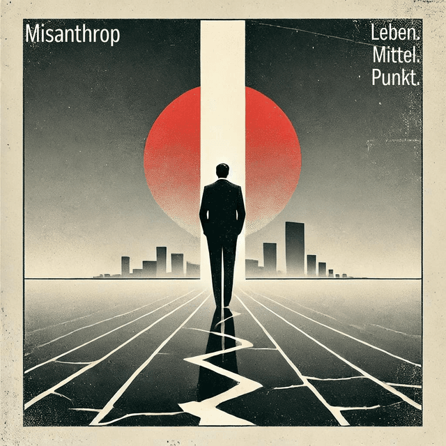 Mit Leben. Mittel. Punkt. legt Misanthrop ein Album vor, das Gedanken zerschneidet wie ein Skalpell. Direkt, unverblümt und voller Wortgewalt seziert er die Widersprüche des Daseins – ohne Schnörkel, ohne Kompromisse.